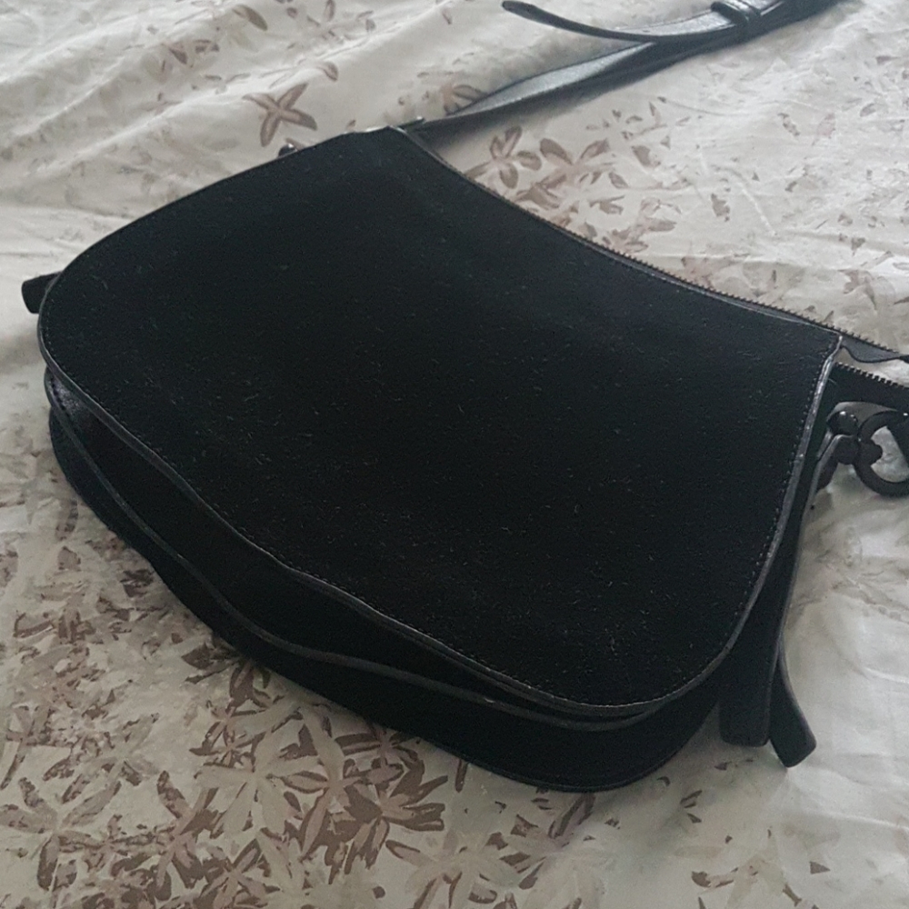 Black suede purse